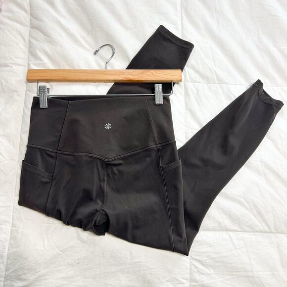 Athleta Salutation Stash High Rise 7/8 Leggings Brown Truffle EUC Size S Petite - Picture 9 of 9